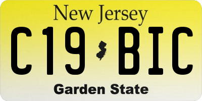 NJ license plate C19BIC