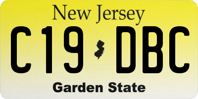 NJ license plate C19DBC