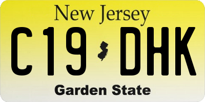 NJ license plate C19DHK