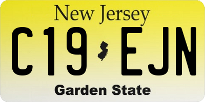 NJ license plate C19EJN