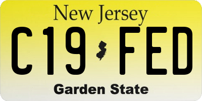 NJ license plate C19FED
