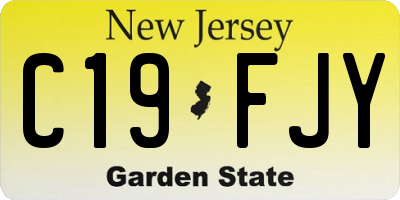 NJ license plate C19FJY