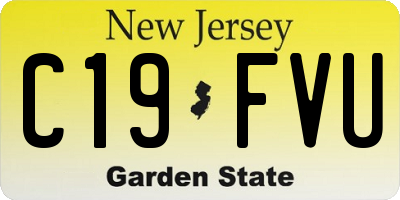 NJ license plate C19FVU
