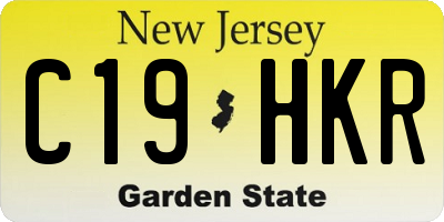 NJ license plate C19HKR