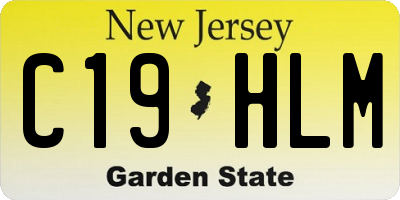 NJ license plate C19HLM