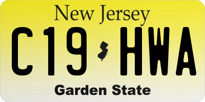 NJ license plate C19HWA