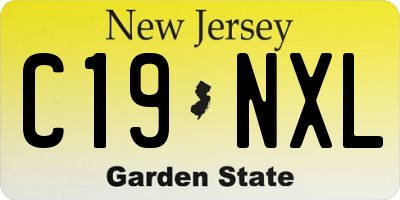 NJ license plate C19NXL