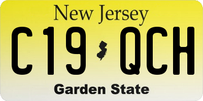 NJ license plate C19QCH