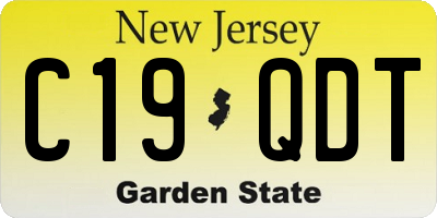 NJ license plate C19QDT