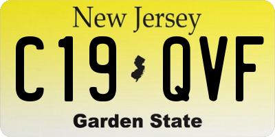 NJ license plate C19QVF