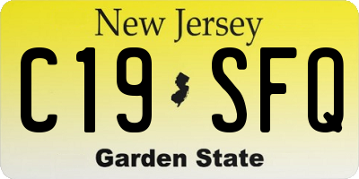 NJ license plate C19SFQ