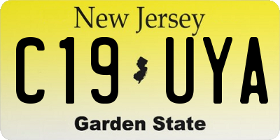 NJ license plate C19UYA