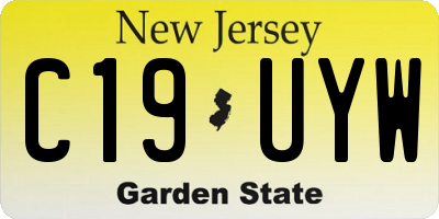NJ license plate C19UYW