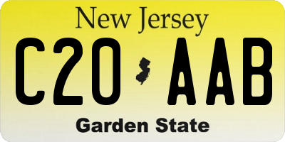NJ license plate C20AAB