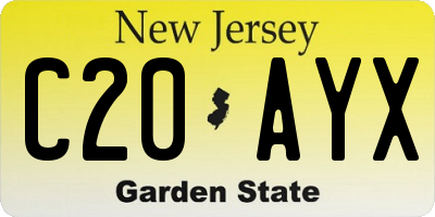 NJ license plate C20AYX