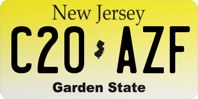 NJ license plate C20AZF