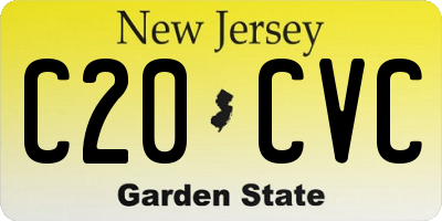 NJ license plate C20CVC