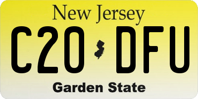 NJ license plate C20DFU