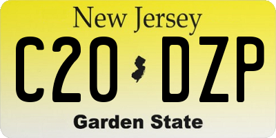 NJ license plate C20DZP