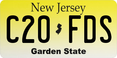NJ license plate C20FDS