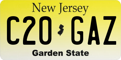 NJ license plate C20GAZ
