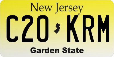NJ license plate C20KRM