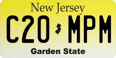 NJ license plate C20MPM