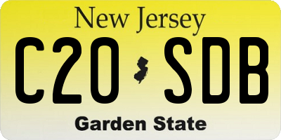 NJ license plate C20SDB