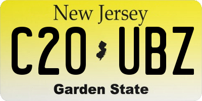 NJ license plate C20UBZ