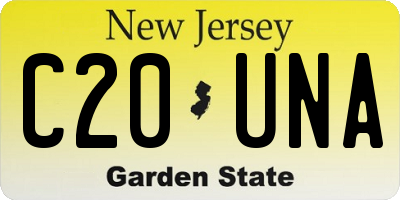 NJ license plate C20UNA