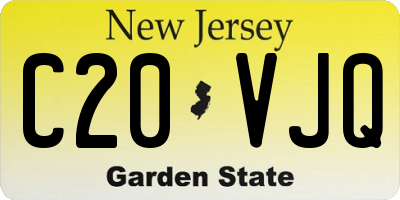 NJ license plate C20VJQ