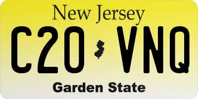 NJ license plate C20VNQ
