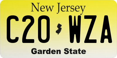 NJ license plate C20WZA