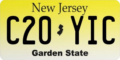 NJ license plate C20YIC