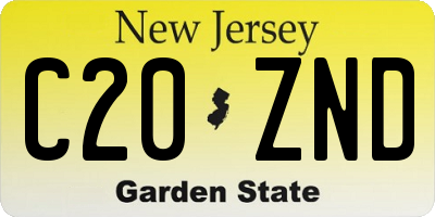 NJ license plate C20ZND