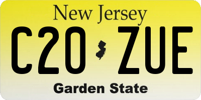 NJ license plate C20ZUE