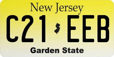 NJ license plate C21EEB