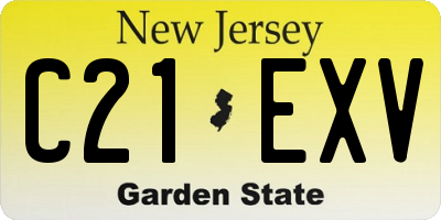 NJ license plate C21EXV