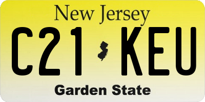 NJ license plate C21KEU