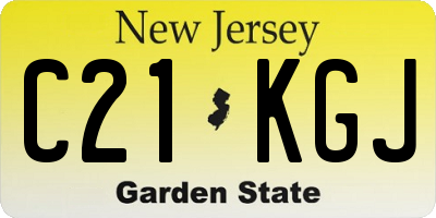 NJ license plate C21KGJ