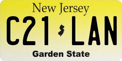 NJ license plate C21LAN