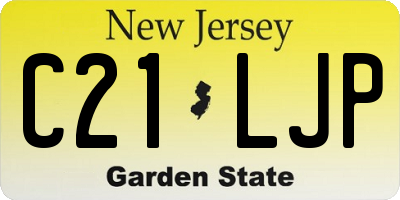 NJ license plate C21LJP