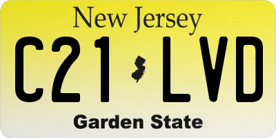 NJ license plate C21LVD