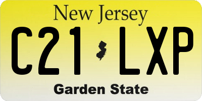 NJ license plate C21LXP