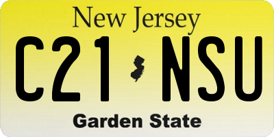 NJ license plate C21NSU