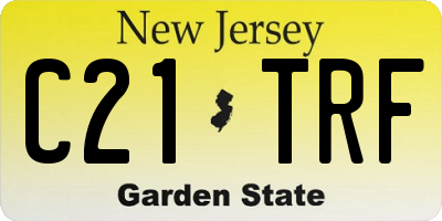 NJ license plate C21TRF