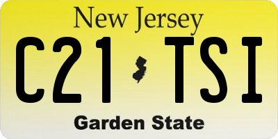 NJ license plate C21TSI