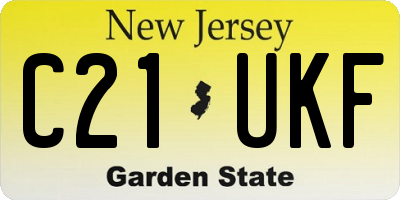 NJ license plate C21UKF