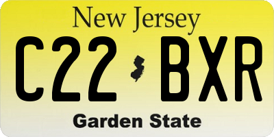 NJ license plate C22BXR