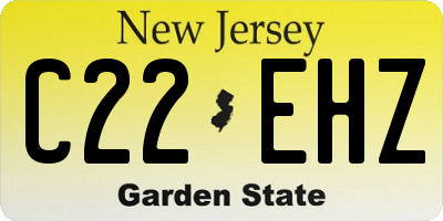 NJ license plate C22EHZ